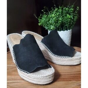 INC Womens Camile Black Slip On Espadrille , Wedge Heels, Size 9M